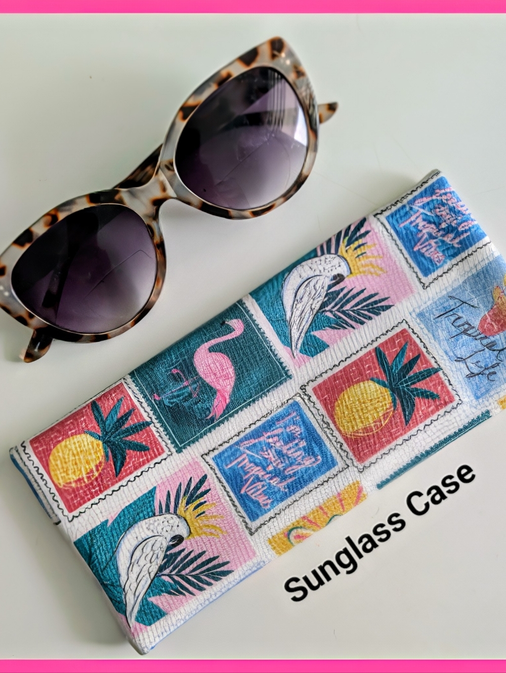 Tropical Print Sunglasses Sleeve